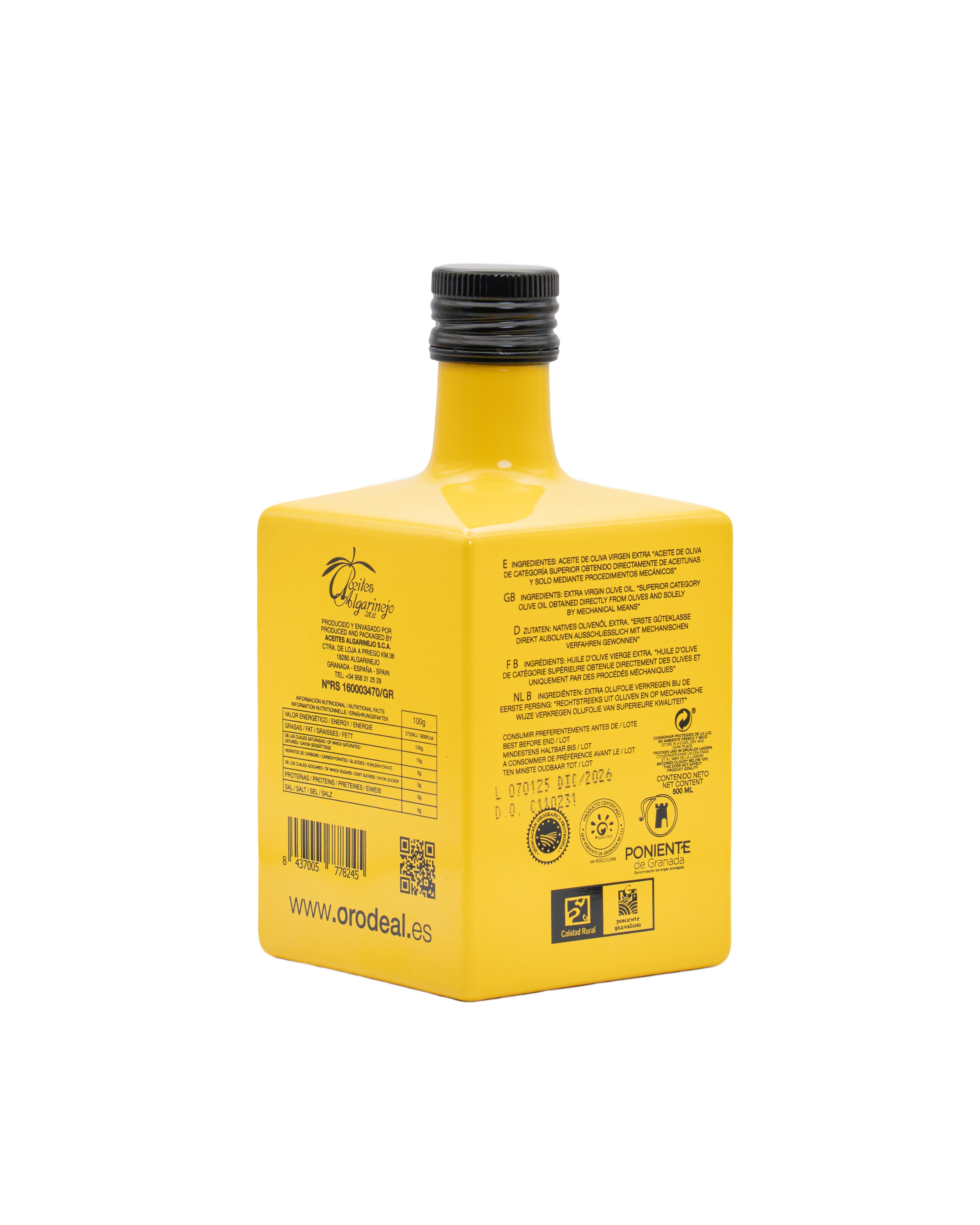 Orodeal Selección 500ml - El Mejor AOVE Premium Picuda y Hojiblanca (DO Granada)